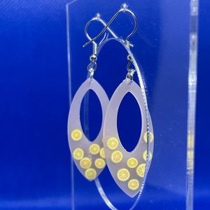 Oval Tiny Lemons Lemonade Earrings